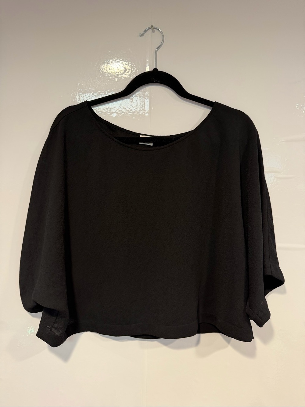 Black Aritzia Wilfred Boatneck Blouse - Relaxed Sleeve Top